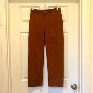 Everlane straight ankle utility pants (brown-orange) size 4